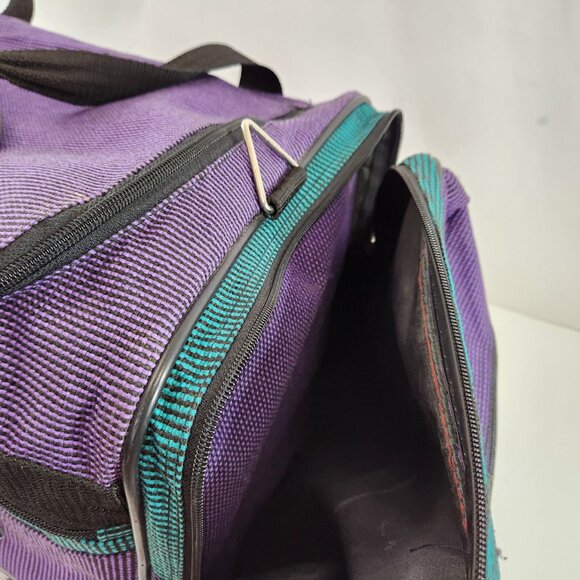 Dallas Cowboys Duffle Bag Helmet Star Logo Vtg 90s Purple Teal Gym Athletic - Picture 10 of 14